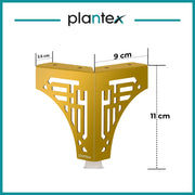 Plantex 4 Inch Sofa Legs for Bed Furniture/Sofa Legs for Table/Sofa Support Legs with Rubber Grip (Gold, 6 Pcs)