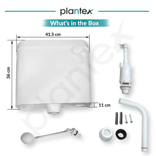 Plantex Flush Tank for Toilet/Single Flushing Cistern for Bathroom with 10 Ltr Water Capacity/Polypropylene Toilet Flush Tank - Pack of 1 (Classic, White)