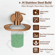 Plantex J4 Stainless Steel Liquid Soap Dispenser/Shampoo Dispenser for Wash Basin/Hand Wash Dispenser Wall Mounted/Bathroom Accessories (PVD Rose Gold Finish) Onix