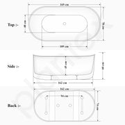 Plantex Bathtub For Bathroom/Freestanding Bath tub for Adults/Deep Soaker Bathtub with Overflow, Popup and Drain Pipe (BSM-203S-White-1700mm)