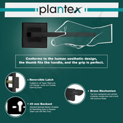 Plantex Premium Door Lock for Main Door/Mortise Door Lock for Bedroom/Door Handle Lock Set with 3 Brass Keys (605-Black)
