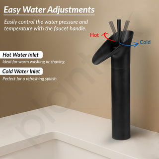 Plantex Pure Brass Pillar Tap/Wash Basin Mixer Tap Hot and Cold/Single Lever Water Tap/Pillar Cock for Basin-(8307-Black)