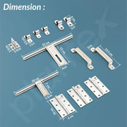 Plantex Stainless Steel Door Kit for Bathroom Door/Door Hardware/Doors Accessories/3 Hinges/10 inch Al-Drop/8 inch Latch/8 inch 2 Handles - Pack of 1 (APS-1320, Chrome)
