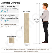 Plantex SPC Tiles for Floors/Interlocking Sound Insulated Floor Tiles/Click N Lock Wooden Flooring for Bedroom/Kitchen-30 Square Feet/10 Tiles,Etherial Horizon-DIY Installation(Water&Fire Resistant)