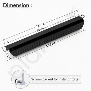 Plantex Cabinet Handle/160mm Handle for Drawers/Wardrobe/Kitchen Handle/Door Pull-Push Handle for Home/Office - Pack of 1 (Black)