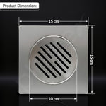 Plantex 304 Grade Stainless Steel Bathroom Drain Cover/Floor Drain Jali for Bathroom/Drainage Cover (6x6 inches) - (AXIO, Chrome)