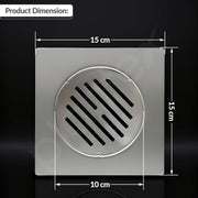 Plantex 304 Grade Stainless Steel Bathroom Drain Cover/Floor Drain Jali for Bathroom/Drainage Cover (6x6 inches) - (AXIO, Chrome)