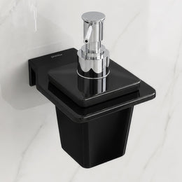 Plantex Liquid Soap Dispenser for Bathroom/Acrylic Shampoo Dispenser/Hand wash Dispenser/Bathroom Accessories - Pack of 1 (VIB-137, Black)