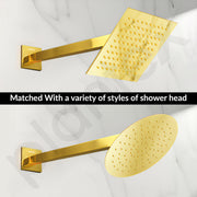 Plantex 18-Inch Shower Arm for Overhead Shower/Stainless Steel Shower Pipe/Wall Mount Bathroom Fitting with ½-Inch Thread - Pack of 1 (Gold)