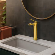 Plantex Single Lever Pillar tap for Wash Basin/Pure Brass Hot & Cold Basin Mixer Basin TapMixer Tap for Bathroom - Pack of 1 (Gold)