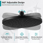 Plantex ABS Round Head Shower/10 Inch Overhead Rain Shower for Bathroom/Shower for Home/Hotel/Adjustable Shower Head for Bathroom - Pack of 1 (Black, D609)
