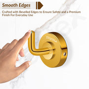Plantex 304 Grade Stainless Steel Robe Hook/Cloth-Towel Hanger/Napkin Hanger/Bathroom Accessories Pack of 1, Daizy (Golden)