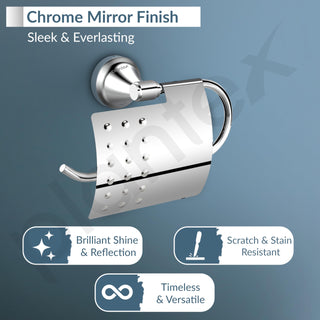 Plantex 304 Grade Stainless Steel Toilet Paper Holder/Toilet Paper Roll Holder/Toilet Roll Holder for Bathroom Accessories - Niko(Chrome)