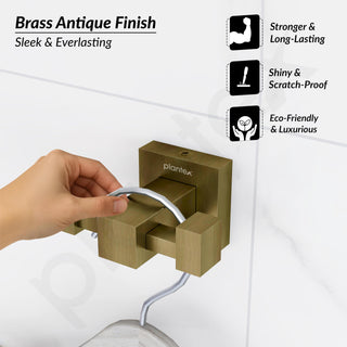 Plantex 304 Grade Stainless Steel Hooks for Hanging Clothes and Towel in Bathroom/Living Room/Bathroom Accessories - Splash (Antique)