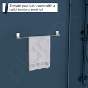 Plantex 304 Grade Stainless Steel Single Towel Rod/Towel Holder for Bathroom/Towel Rack/Bathroom Accessories, Crystal (24-inch) Chrome