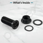 Plantex 4 Inch Waste Coupling for Washbasin/Nylon Thread Body with Brass Head Coupling/Coupling for Sink - Pack of 1 (BH-1116, Black)