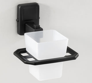 Plantex Stainless Steel 304 Grade Darcy Tumbler Holder/Tooth Brush Holder/Bathroom Accessories (Black) - Pack of 1