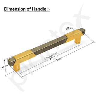 Plantex Door Handle/14 Inch Main Door Handle/Aluminium Door Handle/Pull-Push Door Handle/Door Accessories (Pack of 1, Brass Antique, Gold)