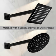 Plantex 18-Inch Shower Arm for Overhead Shower/Stainless Steel Shower Pipe/Wall Mount Bathroom Fitting with Â½-Inch Thread - Pack of 1 (Black)