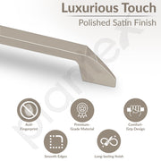 Plantex Cabinet Handle/Kitchen Cabinet Door Handle/Wardrobe/160 mm Cupboard Handle/Door Pull-Push Handle for Home/Office - Pack of 2 (Satin)