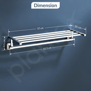Plantex 304 Grade Stainless Steel Towel Rack for Bathroom/Towel Stand/Hanger/Bathroom Accessories - Pack of 1, Squaro (24 inch - Chrome)