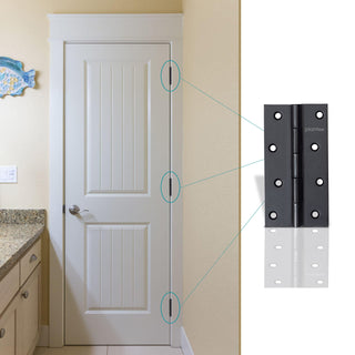 Plantex Hinges for Main Door/Stainless Steel Door Butt Hinges 4 inch x 14 Gauge/2 mm Thickness for Home/Office/Hotel/Bedroom/Kitchen/Bathroom/Kabza/Soft Movement Hinges- Pack of 3 (Black)
