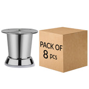 Plantex Heavy Duty Round 3 inch Spare Sofa Legs for Bed Furniture/Sofa Legs for Furniture Fitting/Table Legs/Sofa Leg Set of 8 pcs (Chrome)