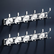 Plantex Aluminum Hook Rail with 6-Hooks for Walls of Bathroom/Kitchenâ€“Hook Rail Bar for Clothes/Towel/Keys-Pack of 2 (6 Hooks,Chrome)