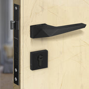 Plantex Mortise Door Lock for Main Door with 3 Computerised Keys/Door Handle Lock for Bedroom, Durable Brass Build/ 3 Years of Warranty(7095 - Black Finish)