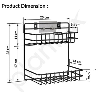 Plantex Self Adhesive Detergent Rack/GI Steel Bathroom Multipurpose Detergent Holder/Bathroom Shelf/Storage Rack/Bathroom Accessories (Powder Coated)
