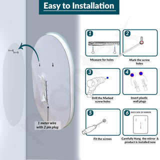 Plantex LED Bathroom Mirror with 3 Tone/Designer Mirror for Living Room/Bedroom/Dressing Room - Capsule Shape (HM-002, 18 X 24 Inch)