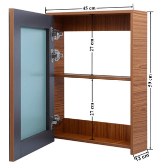 Plantex Bathroom Mirror Cabinet - HDHMR Wood Mayfair Bathroom Organizer Cabinet (18 x 24 Inches) Bathroom Accessories (APS-6031-Nayana Teak)