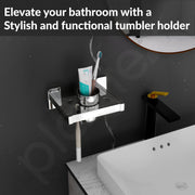 Plantex 304 Grade Stainless Steel Tumbler Holder for Bathroom/Toothbrush Holder/Toothpaste/Razor Holder/Bathroom Accessories - Pack of 1 (Rolex, Chrome)