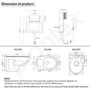 Plantex Ceramic Commode For Toilet/Wall Hung Commode With Dual Flush Tank/Conceal Flush Tank/Tank With All Internal Accessories/Toilet With Soft Closing Toilet Seat - (White)