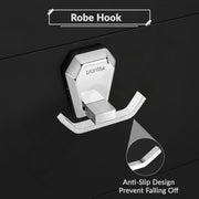 Plantex Robe Hook for Bathroom/304 Grade Stainless Steel Towel Hook/Cloth Hanger/Bathroom Accessories - Pack of 1 (PM-2405-Chrome)
