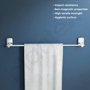 Plantex Towel Rod for Bathroom/304 Grade Stainless Steel Towel Bar/Towel Hanger/Towel Stand/Bathroom Accessories - Pack of 1 (Hexa, Chrome)