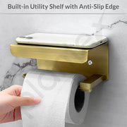 Plantex Toilet Paper Holder for Bathroom/304 Grade Stainless Steel Tissue  Paper Roll Holder with Mobile Stand/Bathroom Accessories - Pack of 1 (Brass Antique)