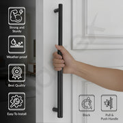 Plantex Main Door Handle/Stainless Steel & Aluminium Door Handle/600mm Pull-Push Handle for Home/Office/Hotel - Pack of 1 (DTMD-409, Black)