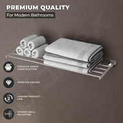 Plantex Towel Rack for Bathroom/Pure Brass Towel Holder/24 Inch Towel Stand/Towel Bar/Bathroom Accessories - Pack of 1 (APS-ASC-13, Chrome)