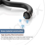 Plantex Pure Brass Basin tap/Single Lever Pillar tap for Wash Basin/Mixer tap hot and Cold- (7077-Black)