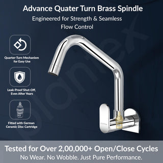 Plantex Kitchen Taps for Home Sink with Water Saving Nozzle for Kitchen Tap/High Arc 360° Swivel Spout for Sink Tap with Brass Wall Flange -7 Year Warranty by Plantex -(ORN-211-Chrome)