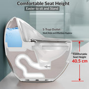 Plantex Imported Commode/Ceramic Rimless 2D Siphonic Flush Western Commode/Bathroom Commode with Soft Closing Toilet Seat Cover - S Trap (White & Grey)