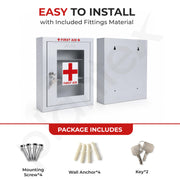 Plantex Metal First Aid Box/Emergency Medical Kit Box for Medicine Storage/Multi Compartment for Medicine Organizer First Aid Kit Box with Key Lock - Pack of 5 (White)