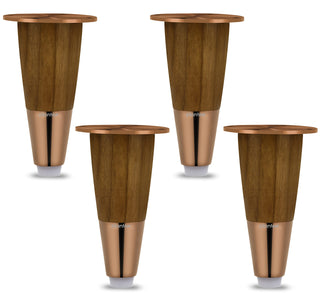 Plantex Stainless Steel and Wood 4 inch Sofa Leg/Bed Furniture Leg Pair for Home Furnitures (DTS-55-PVD Rose Gold) � 2 Pcs