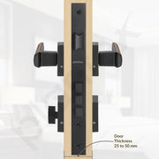 Plantex Triple Security Door Lock for Home/Main Door Lock Set with 3 Years of Warranty/Mortise Lock for Door with Brass Lock Body & Cylinder (7127, Grey & Choco)