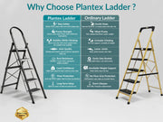 Plantex Steel 5 Step Ladder for Home/Wide Anti Skid 5 Step Ladder Foldable/5 Year Manufacturer Warranty By Plantex (Gray & White)