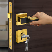 Plantex Main Door Locks for Home/Premium Mortise Lock for Door with 3 Years of Warranty by Plantex/Main Door Lock Set (Gold & Black)