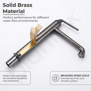Plantex Brass Wash Basin Mixer Tap/Hot & Cold Basin Mixer Faucet/Deck Mount Pillar Spout for Bathroom Sink - Pack of 1 (APS-4600, Gun Metal)