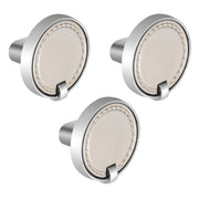 Plantex Knobs for Drawers/Drawer Knobs/Round Knob for Cabinets/Pull-Push Knob for Kitchen/Bedroom/Drawer - Pack of 3 (Satin Steel & Chrome)