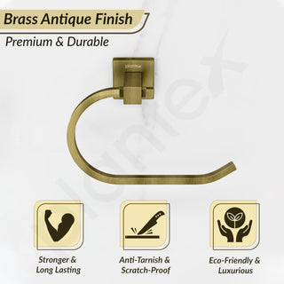 Plantex Stainless Steel Towel Holder for Bathroom/Towel Ring Holder/Napkin Holder for Washbasin/Napkin Ring/Bathroom Accessories ? Pack of 1, Aqua (Brass Antique)